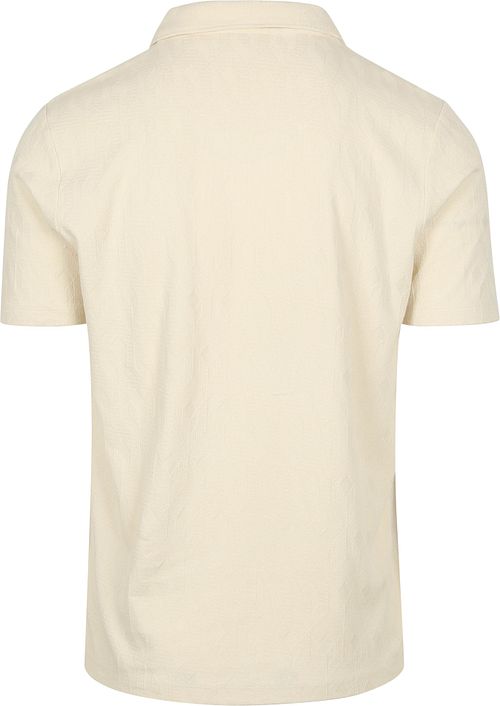 No Excess Polo-shirt Terry Jacquard i Kridt Product / Achterkant