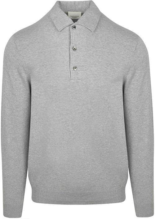 Profuomo Longsleeve Poloshirt Luxury Basic Grau Product