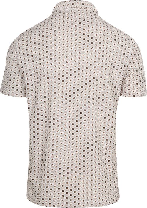 R2 Amsterdam Polo Print Beige Product / Achterkant