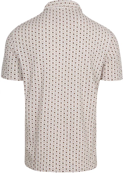 R2 Amsterdam Polo Print Beige Product / Achterkant