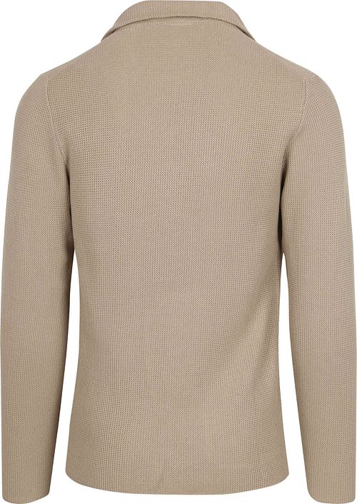 Suitable Cardigan Button Aaron Beige Product / Achterkant