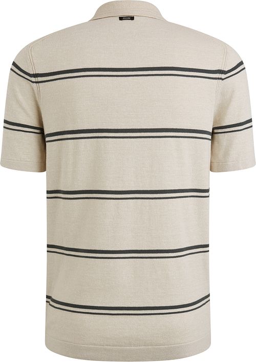 Vanguard Stickad Polotröja Randig Beige Product / Achterkant