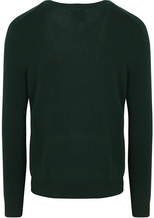Jersey GANT de mezcla de lana con cuello de pico en verde oscuro Product / Achterkant