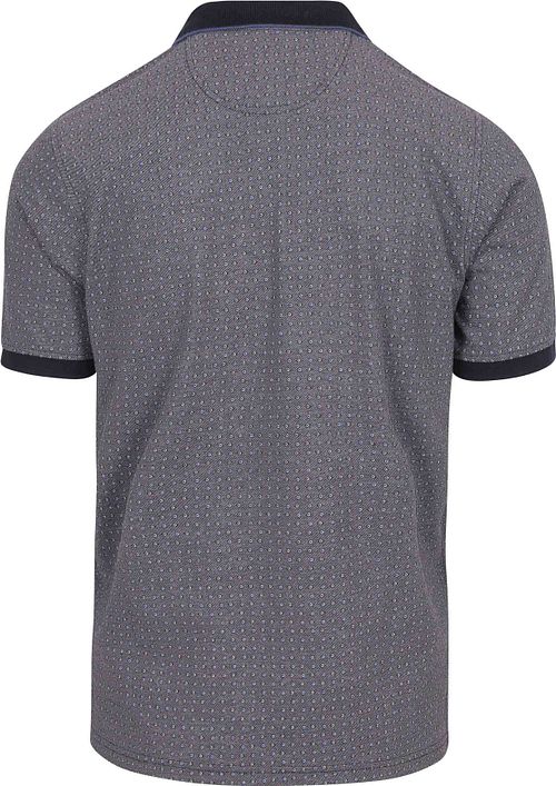 CASAMODA Polo Shirt Print Grey Blue Product / Achterkant