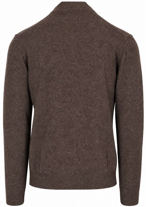 Gant Halfzip Lamswol Trui Bruin