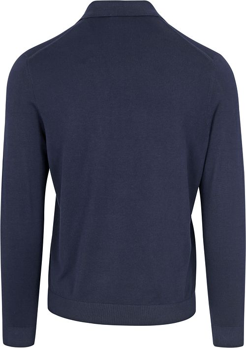 Granatowa koszulka polo Suitable Compact Cotton Product / Achterkant