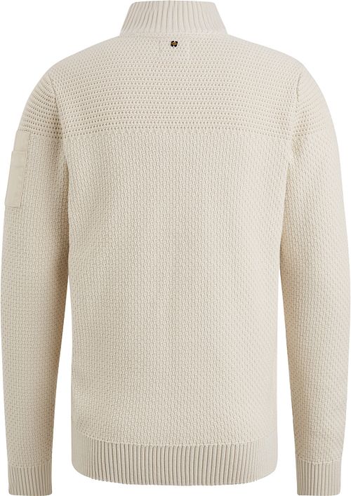 PME Legend Strickjacke Knitted Structure Ecru Product / Achterkant