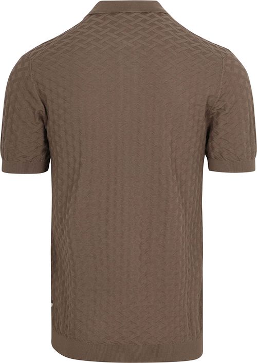 R2 Amsterdam Knitted Polo Brown Product / Achterkant