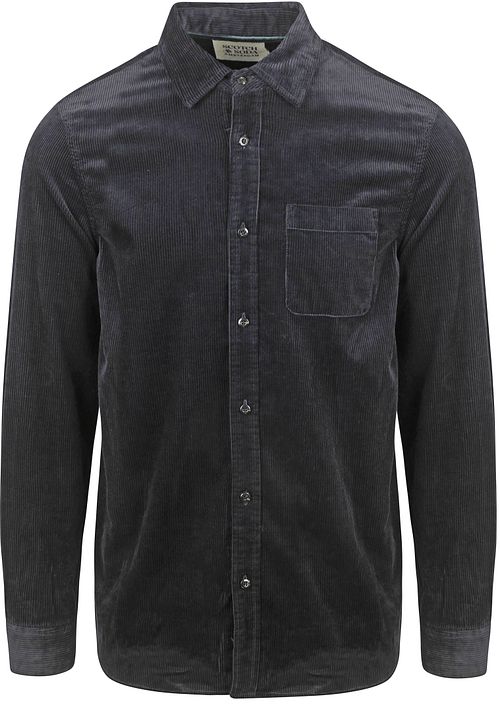 Scotch and Soda Solid Corduroy Skjorte Sort Product