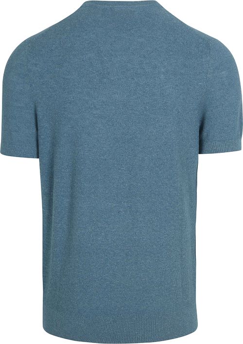 Suitable T-Shirt in piqué di lino blu Product / Achterkant