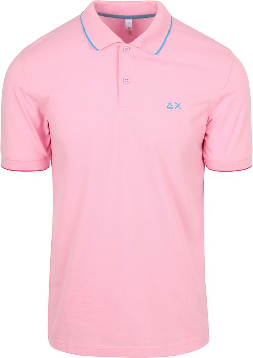 Sun68 Polo z kołnierzykiem w drobne paski jasnoróżowe Product