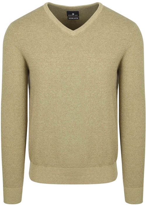 Sweter State Of Art o strukturalnym splocie z dekoltem V w kolorze zielonym Product