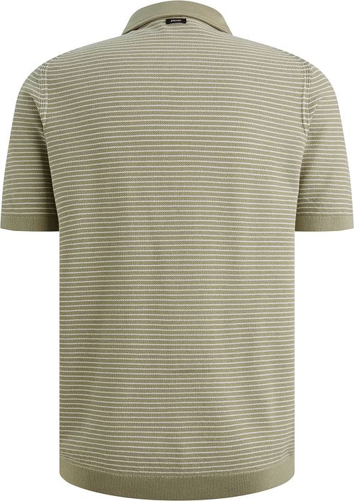 Vanguard Strikket Poloshirt Stripes Grøn Product / Achterkant