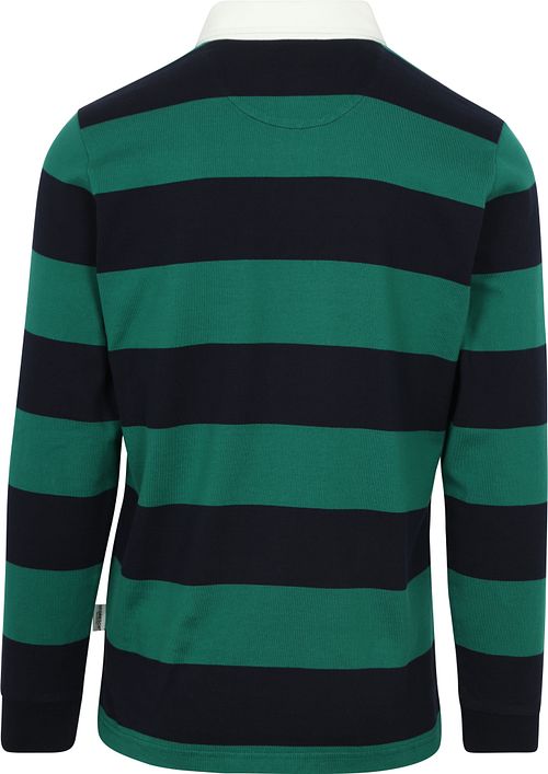McGregor Rugbyshirt Marine Vert Rayé Product / Achterkant