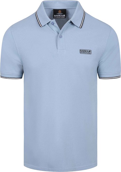 Barbour International Piqué Poloshirt Evan Tipped Bleu