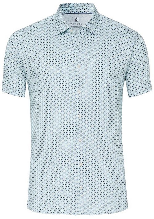 Camicia Desoto slim fit a maniche corte con stampa blu Product