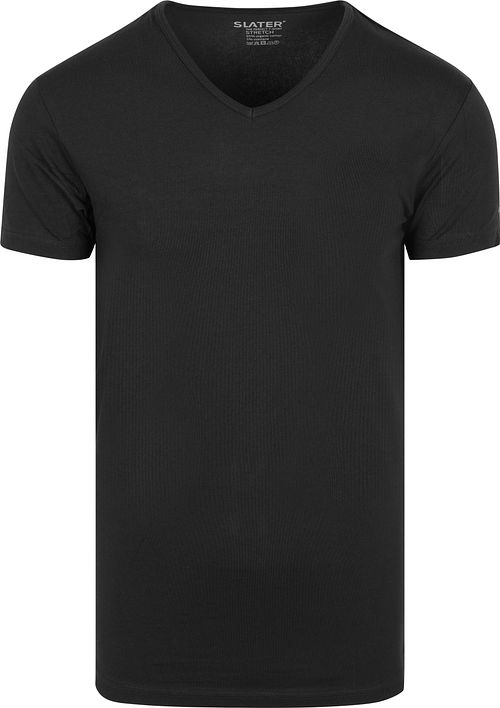 Slater 2-pack elastyczne T-Shirt z dekoltem w serek czarne Product