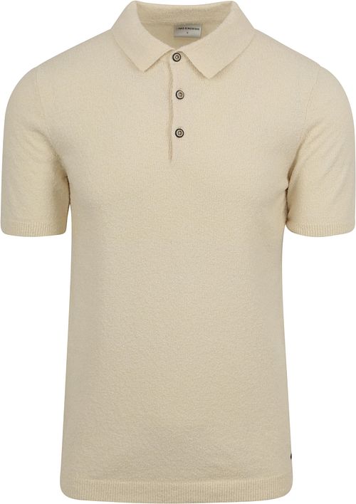 Dzianinowa koszulka polo No Excess o fakturze, ecru Product