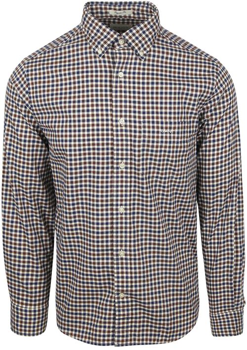 Gant Chemise Casual Twill A Carreaux Marron Product