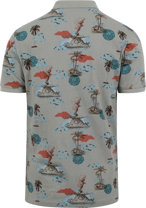 No Excess Poloshirt med Grønt Print Product / Achterkant