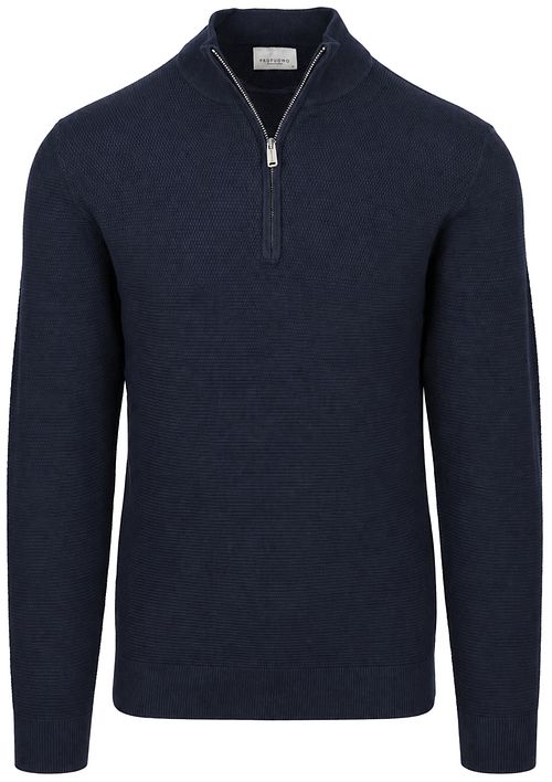 Profuomo Half Zip Pullover Navy textured