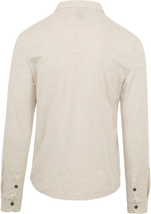 Profuomo Langærmet Polo Beige Melange Product / Achterkant