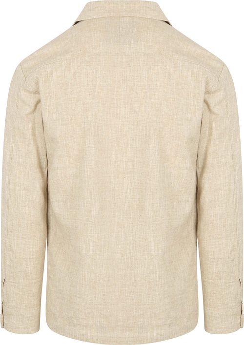 Profuomo Overshirt Linnen Blend Beige Product / Achterkant