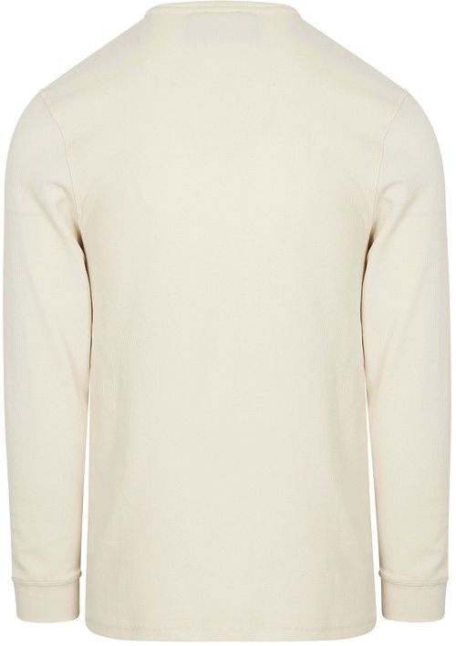 Scotch and Soda Langærmet Vaffel T-shirt i Ecru Product / Achterkant