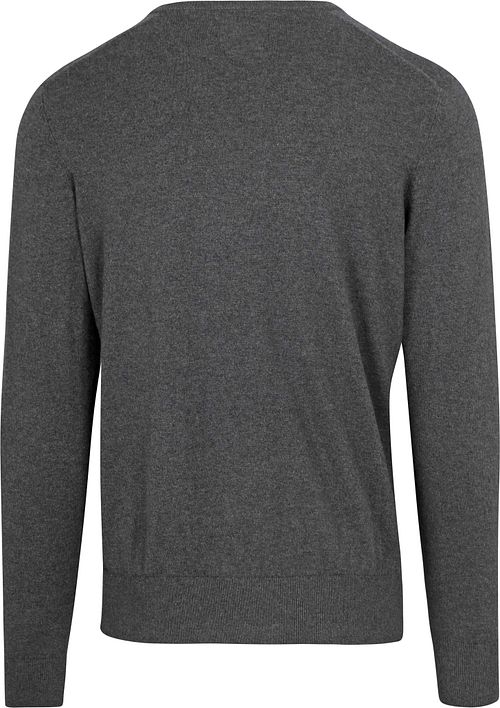 Steppin' Out Pull Cotton Cashmere Col-V Melange Anthracite Product / Achterkant