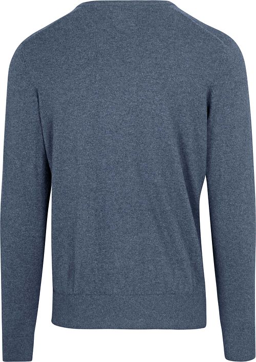 Steppin' Out Pullover Col-V Laine Merino Bleu Cobalt Product / Achterkant