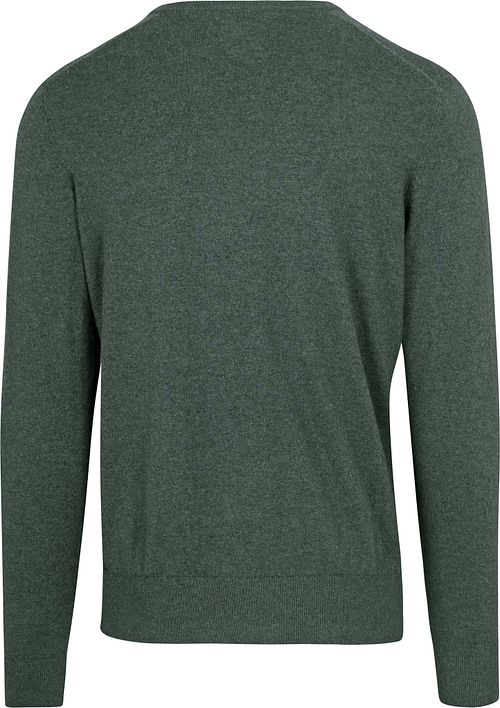 Steppin' Out Trui Cotton Cashmere V-hals Donkergroen Product / Achterkant