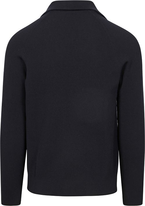 Sweter Suitable Tias Cooldry Knit z zamkiem half zip, w kolorze granatowym Product / Achterkant