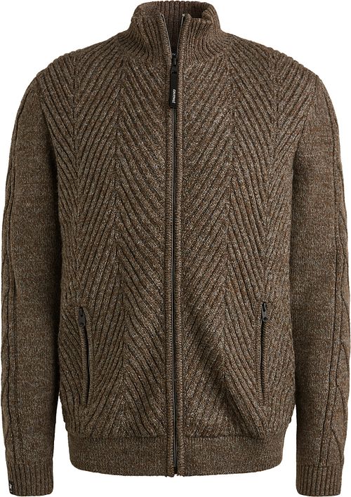 Vanguard Cardigan Structure Mix Laine Marron