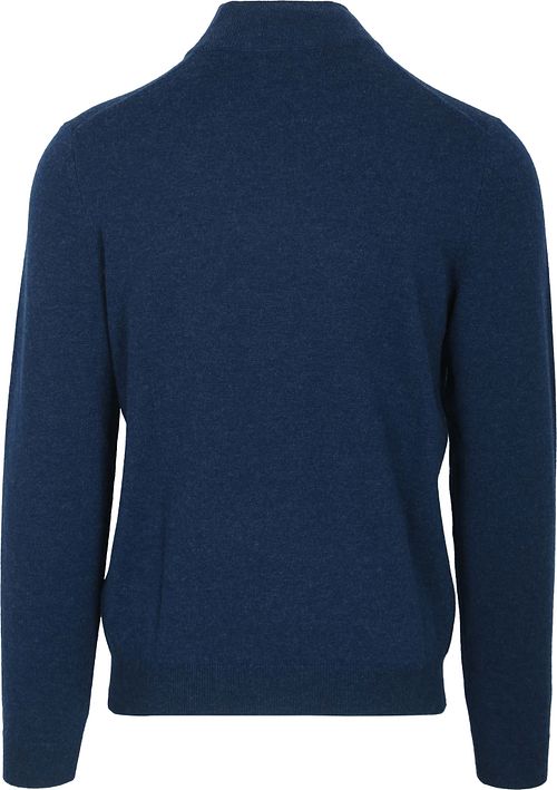 Steppin' Out Half Zip Trui Merinowol Marine Blauw Product / Achterkant