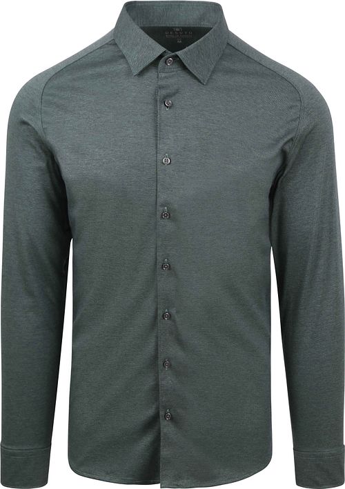 Camisa Desoto sin planchado con cuello Kent en verde Product