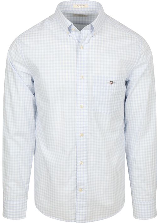 Camisa GANT Gingham Poplin College en azul claro Product