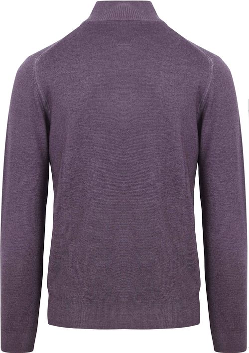 R2 sweter z zamkiem half-zip z wełny merino w kolorze fioletowym Product / Achterkant