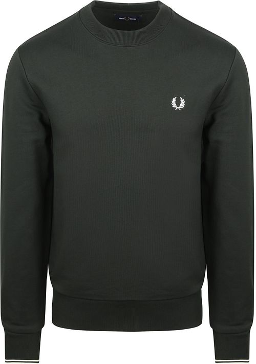 Fred Perry Sweater Logo Dark Green