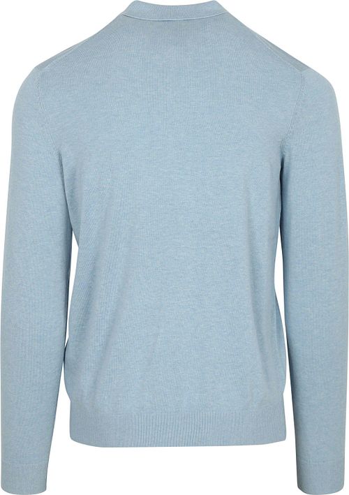 NZA Longsleeve Knitted Polo Lichtblauw Product / Achterkant
