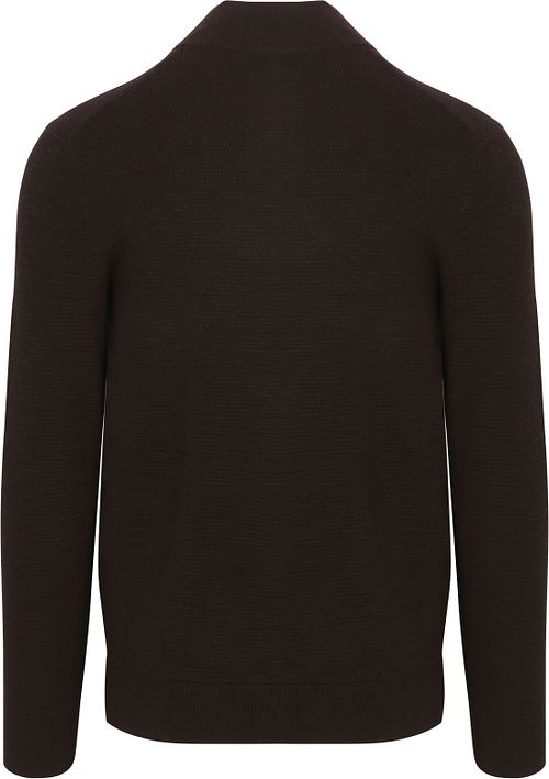 Profuomo Halvzip Pologenser Struktur Brun Product / Achterkant