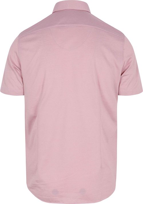 R2 Short Sleeve Overhemd Technical Knitted Dobby Roze