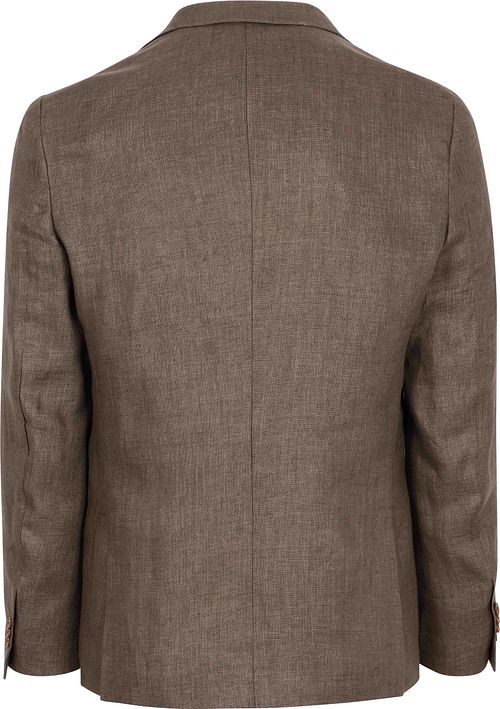Suitable Blazer Lino Twill Marrone Product / Achterkant