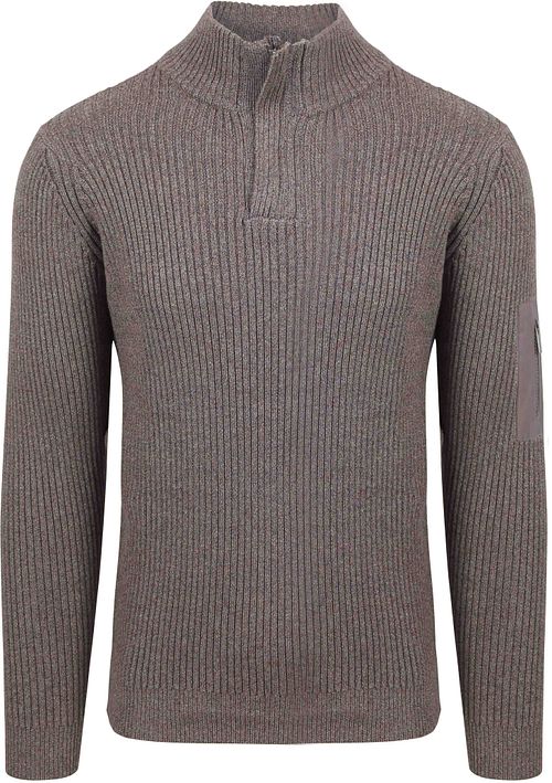 Suitable Mou Half Zip Sweater Taupe Product