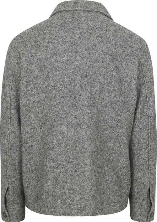 Suitable Skjorta i kokt ylleblandning, Grå Product / Achterkant