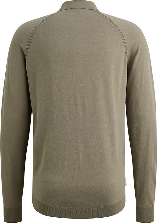 Cast Iron Longsleeve Half-Zip Polo Shirt Green Product / Achterkant