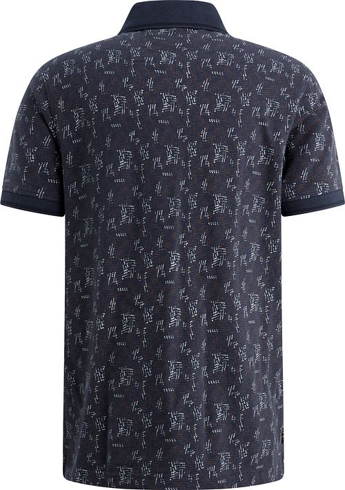 Koszulka polo PME Legend z dzianiny piqué z nadrukiem w kolorze granatowym Product / Achterkant
