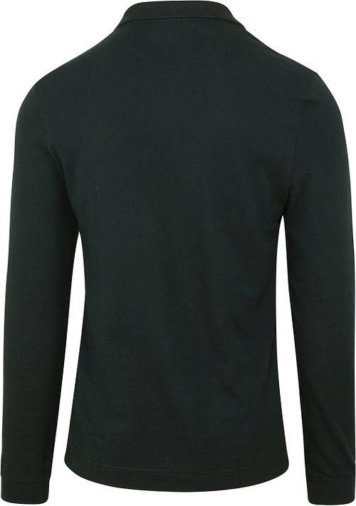 Lacoste Polo à Manches Longues Vert Foncé Product / Achterkant