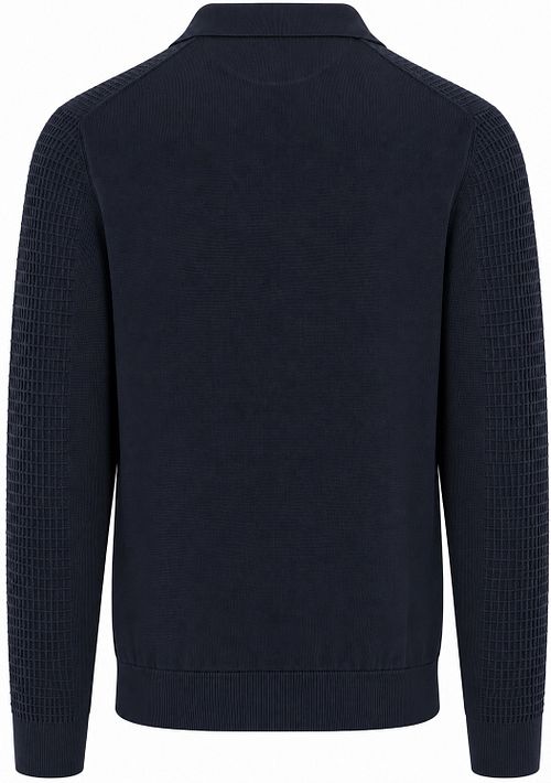 McGregor Half Zip Polo Shirt Knitted Structure Navy