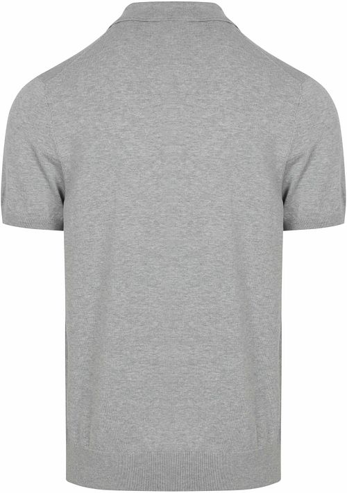 Profuomo Knitted Polo Shirt Grey Product / Achterkant