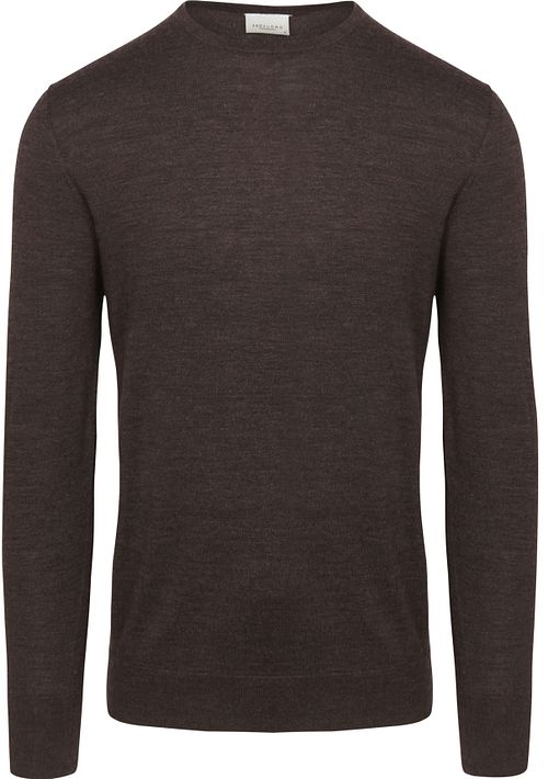 Profuomo Pullover Merino Wool Dark Brown Product